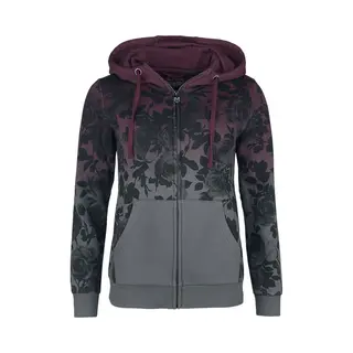 Rock Rebel By Emp Vest Met Capuchon - Dip-dye Hoodie - S Tot 5XL - Voor Vrouwen - Bordeaux-grijs