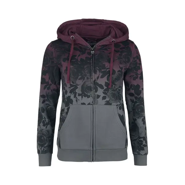 Rock Rebel By Emp Dip-dye Hoodie Hoodie Jacket Bordeaux Grey thumbnail