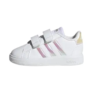 Adidas Unisex Baby Grand Court Lifestyle Court Hook And Loop Shoes, Cloud White/Iridescent/Cloud White, 8.5 Uk Child