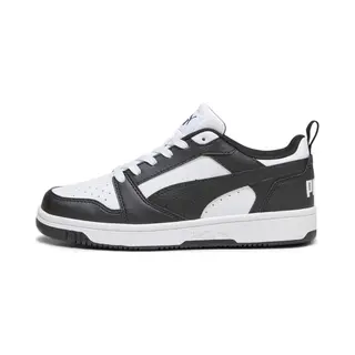 Puma Unisex Youth Puma Rebound V6 Lo Jr Sneakers, Puma White-Puma Black, 5 Uk