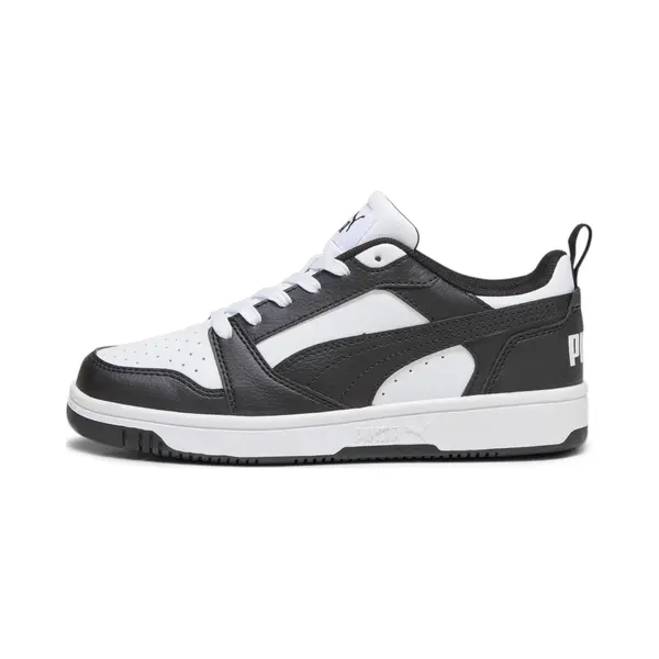 Puma Unisex Youth Puma Rebound V6 Lo Jr Sneakers, Puma White-Puma Black, 5 Uk thumbnail