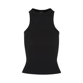 Urban Classics Top - Ladies Racer Back Rib Top - Xs Tot 5XL - Voor Vrouwen - Zwart