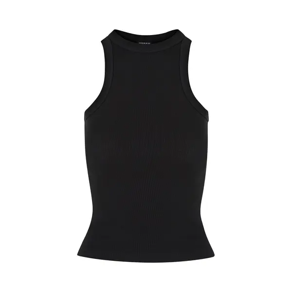 Urban Classics Ladies Racer Back Rib Top Black thumbnail