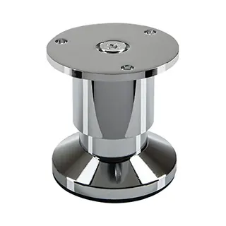 So-Tech® Möbelfuß Alpha, Belastbar Bis 250 Kg, Höhenverstellbar Bis 15 Mm, (1-St), Höhe 50 Mm, Aluminium, Chrom Poliert