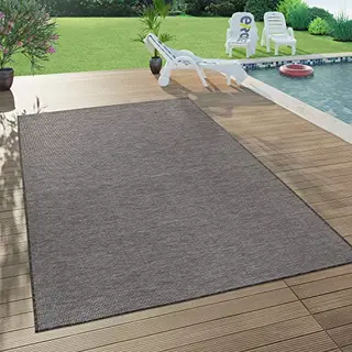 Paco Home Outdoorvloerkleed Balkon Terras Grijs Roze Groen Pastelkleuren Platweefsel 120x160 Cm