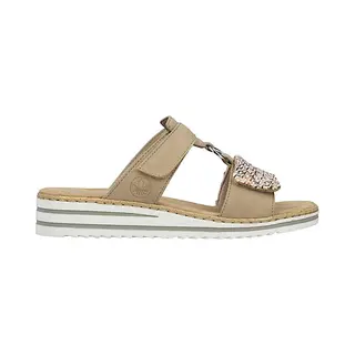 Rieker Slipper V06P9-60 Beige Zacht Voetbed