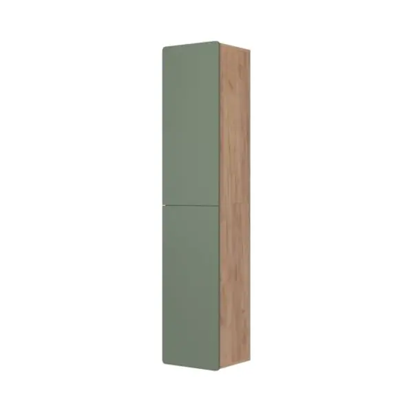Vicco Tall Cupboard Izan, Green/golden Oak, 36.6 X 171.6 Cm, Wall-mounted For Combination With Other Izan Bathroom Furniture thumbnail