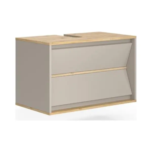 Vicco Edelin Wastafelonderkast – 80 X 50 Cm Met 2 Lades Kasjmier thumbnail