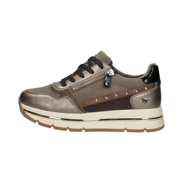 Infinity Leather Women's Mustang Lace-Up Trainers Platform Sneakers - M0332001 In Light Brown | Size, 5.5 thumbnail