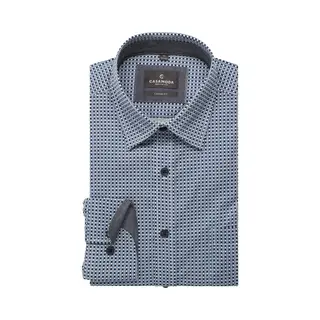 Casa Moda Freizeithemd Druck Blau - Größe 4XL