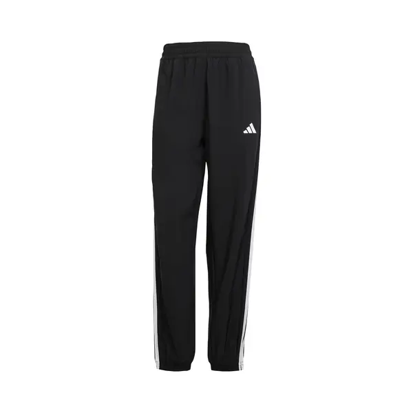 Adidas Women's Train Essentials 3-Stripes Woven Pants, Black/White, M thumbnail