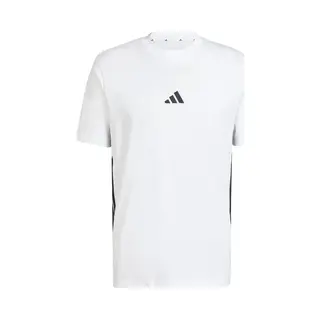 Adidas, Mannen, Sportief Shirt, Heren Essential Three Stripes Single Jersey T-shirt, Wit/Zwart, Xxl (Xxl), Wit, Xxl