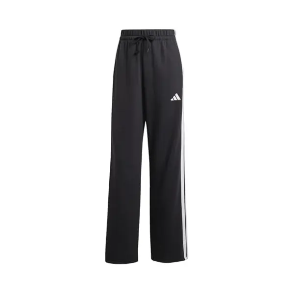 Adidas Women's Essentials 3-Stripes Open Hem French Terry Pants, Black/White, Xl thumbnail