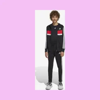 Adidas Seasonal Essentials Tiberio French Terry Tracksuit Black Red Kids - 152