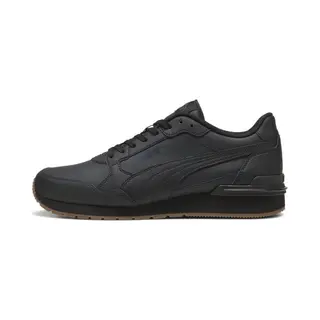 Puma St Runner Leather Adult Sneakers, Uniseks, V4 Black-Strong Gray-Gum, 46 Eu