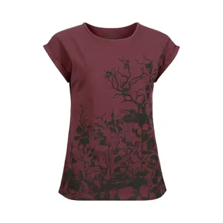 Black Premium By Emp Skull & Roses T-Shirt Burgundy