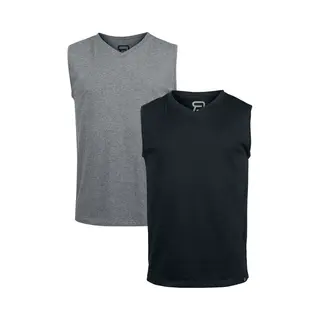 R.E.D. By Emp Tanktop - Set Van 2 Shirts - S Tot Xxl - Voor Mannen - Zwart-donkergrijs