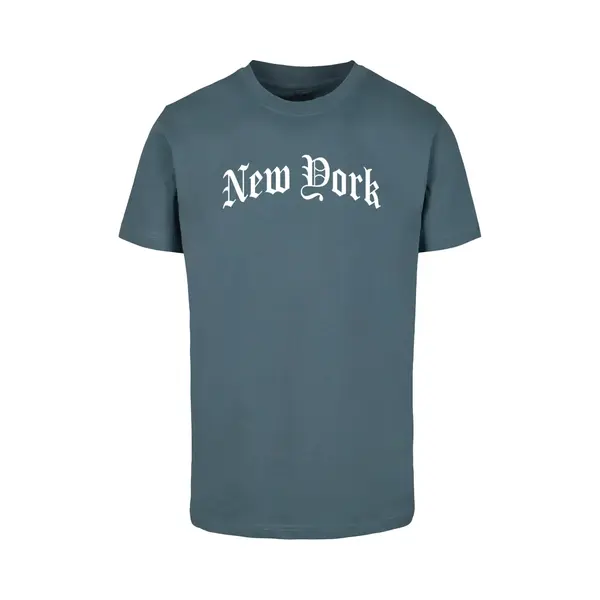 Mister Tee - New York Wording Heren T-shirt - Xs - Blauw thumbnail