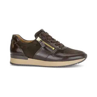 Gabor Lulea Brown Leather Womens Trainers 60.1901.005 In A Plain Leather In Size 6.5