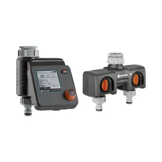 Gardena Bewässerungssteuerung Select & 2-Wege-Verteiler Aktion 01893-34 Besproeiingsbesturing Werkt Op Batterij
