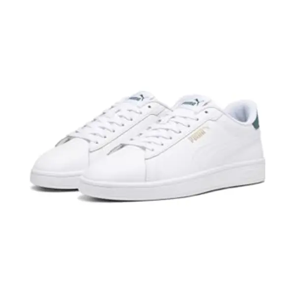 Puma Unisex Adults Puma Smash 3.0 L Sneakers, Puma White-Malachite-Puma Gold, 4 Uk thumbnail