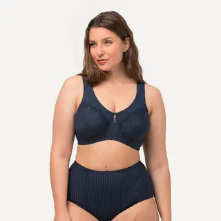 Ulla Popken Damen Große Größen Übergrößen Plus Size Entlastungs-Bh, Strassanhänger, Ohne Bügel Nachtblau 115D 658495139-115D