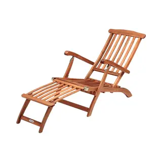 Casaria Ligstoel Queen Mary – Acaciahout 169x54x95cm - Bruin