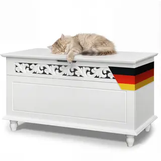 Casaria® Houten Kist Jersey Wit 80x40x48cm
