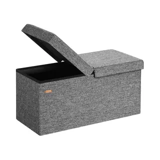 Casaria Opbergbank - Opvouwbaar 80x40x40cm 100L Linnen Look – Donkergrijs