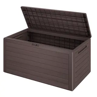 Casaria® Gartenbox Woody 280L Braun Holzoptik Wasserdicht