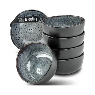 Moritz & Moritz Organic Mueslikommen Set 6-delig Grijs - Aardewerk Ontbijtkommen Voor 6 Persoons - Magnetron-vaatwasserbestendig