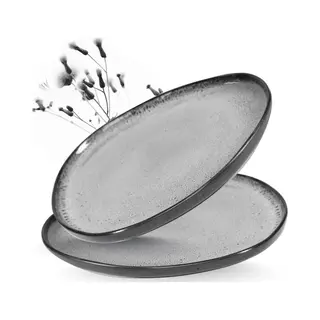 Moritz & Moritz Servierplatte Organic Servierplatte 2er - Grau, (Set, 2-tlg., Set), Spülmaschinengeeignet