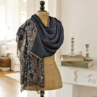 Loberon Sjaal Laine Donkerblauw