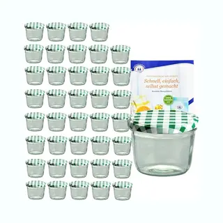 MamboCat Set Van 40 Bekers 230ml Groen Geblokt Deksel + Receptenboekje
