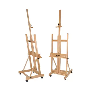 Paintersisters Studio Staffelei 147 - Für Keilrahmen Bis 200 Cm, Mit Großer Ablage Für Malutensilien, Atelierstaffelei Aus Buchenholz Fsc®,