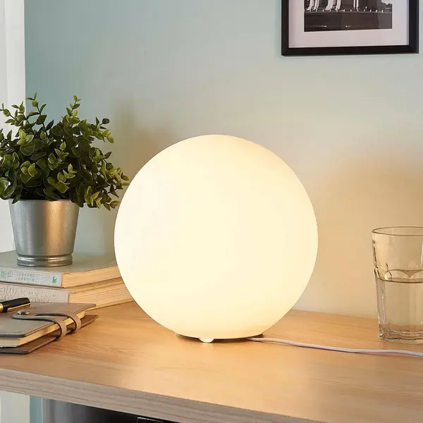 Lindby - Tafellamp - 1licht - Glas - H, 24.5 Cm - E27 - Wit thumbnail