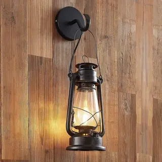 Lindby - Wandlamp - 1licht - Metaal, Glas - H, 53 Cm - E14 - Roestkleurig, Helder