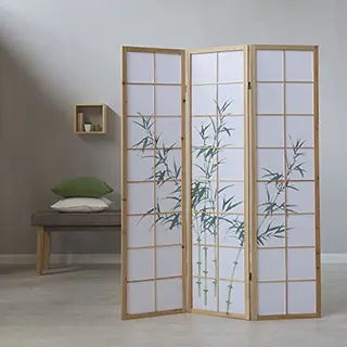 Homestyle4u Kamerscherm - 132x175 Cm - Bruin - 3-delig - Bamboe Patroon
