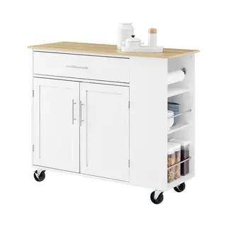 SoBuy Verrijdbaar Keukeneiland - Keuken Trolley - Mobiele Bar - Eetkamer Of Keuken