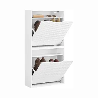 SoBuy Schoenenkast Voor Entree, Schoenenkast, Ultradun, 19 Cm Diep, Verticaal/horizontale Montage, Opslag Van Schoenen En Kleine Voorwerpen, Mdf E1,