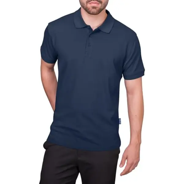 Men´s Heavy Polo Met Korte Mouwen Navy - 4XL thumbnail