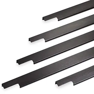 Meubelgreep Blankett Slim Lengte 295 Mm Zwart Geborsteld Greeplijst Van Sotech