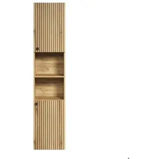 Ebuy24 Badezimmersäule Mit Rillen, 2 Türen Und 2 Fächern H186 Cm - Purebliss