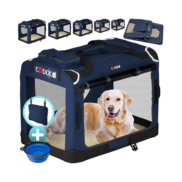 Cadoca® Dog Carrier Fabric Navy Blue Xl 82x56x58cm thumbnail