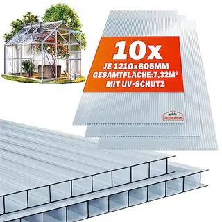 Gardebruk® Polycarbonaat Platen 10 Stuks Transparant 6mm 7, 32m²