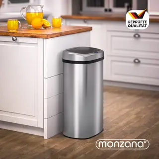 monzana® Sensor Waste Bin Stainless Steel 50L