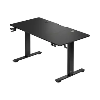 Casaria® Höhenverstellbarer Schreibtisch Schwarz 160x75x72-117cm