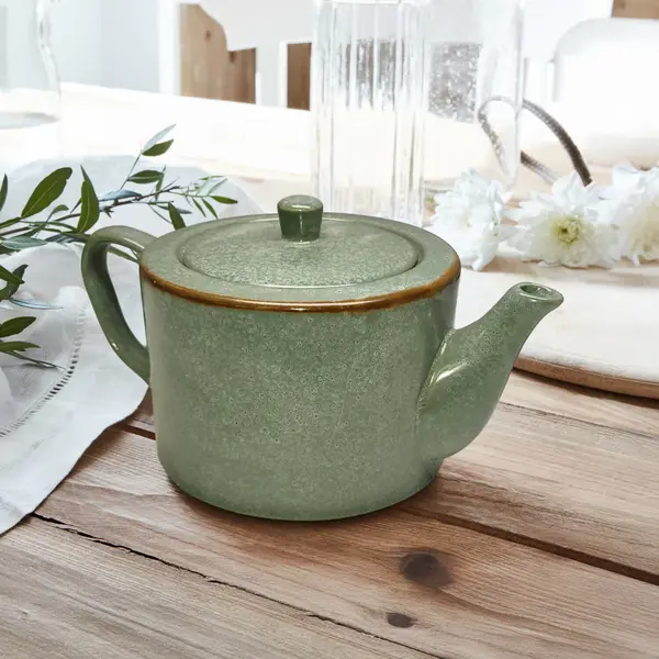 Loberon Theepot Biarré Turquoise/bruin thumbnail