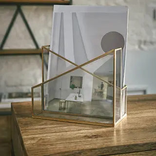 Loberon Tijdschriftenhouder Moselle Goud/helder