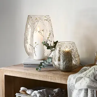 Loberon Windlicht Set Van 2 Elorisse Helder/geel